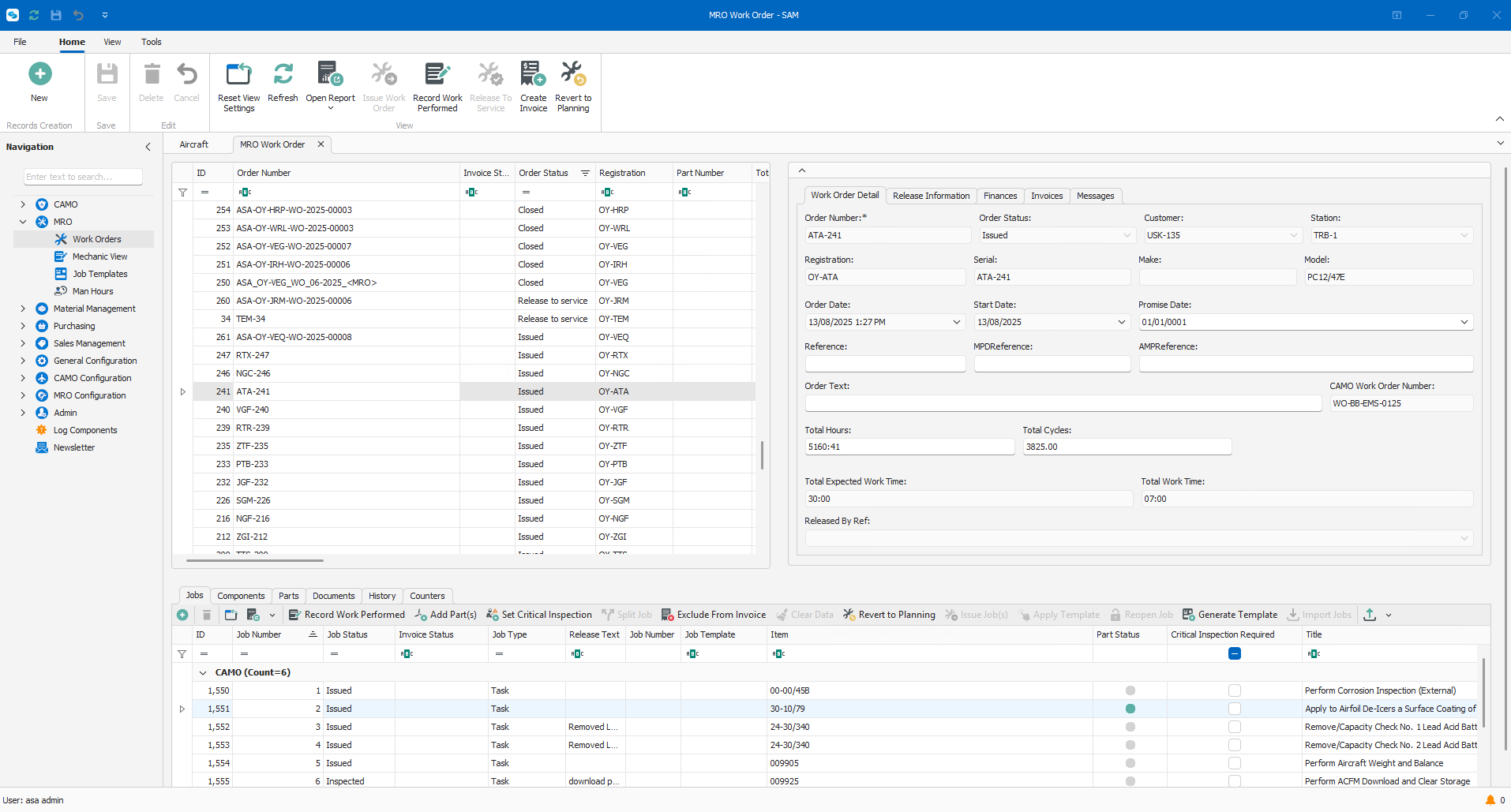 MRO Software for Aviation Maintenance | SAM Maintenance | ASA Software ApS